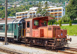 Der SBB Rangiertraktor Te III 157 (97 85 3213 157 CH-SBB) am 22.08.2016 im Bahnhof Locarno .