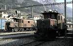 RhB Ge 6/6 I Nr.413 und 415 in Samedan im August 1990.