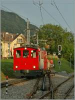 Die CEV HGe 2/2 N� 1 verl�sst Blonay Richtung Les Pleiades.