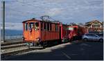125 Jahre Glion Rochers de Naye - Am frühen Samstag Morgen zeigt sich in Glion die HGe 2/2 N° 2 mit der Xrot N° 3.