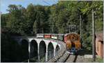 50 Jahre Blonay Chamby - MEGA BERNINA FESTIVAL: Die RhB Ge 2/2 (ex BB Ge 2/2 61) im ihrem zugedachten Betättigungsfeld: Vorspanndienst.