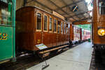 Der wunderschön aufgearbeitete zweiachsige 3.Klasse Abteilwagen mit Gepäckabteil CF²  21 der Aigle–Leysin-Bahn (AL), seit 1973 bei der Museumsbahn Blonay–Chamby hier am 27.