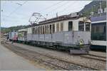 Les chemins de fer disparus - Die verschwundenen Bahnen (LLB 1915- 1967)    Der Leuk Leukerbad Bahn (LLB) Triebwagen mit der Anschrift ABFe 2/4 N° 10 der Blonay Chamby Bahn steht mit seinem