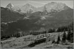 EIGER, M�NCH und JUNGFRAU; ach ja und ein BLM Zug auf der Fahrt nach M�rren...