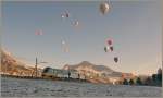 Der Golden Pass Panormamic Express w�hrend des Ballonfestivals bei Ch�teau d'Oex.