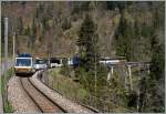 Der GoldenPass Panoramic nach Montreux kurz nach Les Avants.