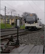 Der neue CEV MVR GTW SURF (S�rie Unifi�e Romande pour R�seau Ferr� m�trique) ABeh 2/6 7501  St-L�gier  in Blonay.