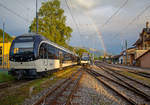   Am Abend konnte man doch noch einen Regenbogen sehen und ein Bahnbild mit ihm machen, nur leider ohne historisches Material.....
