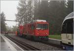 Der MOB HGem 2/2 2501 mit einer Schneefräse auf Testfahrt auf dem Les Pleiades.