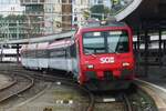 Am 15 September 2011 steht SOB 566 079 in Arth-Goldau abfahrtbereit als Regionalzug nach Biberbrugg.
