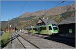 Der TPC ASD ABe 4/8 472 wartet in Les Diablerets auf die Abfahrt als R71 431 nach Aigle.