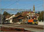 Ein Blick auf den Bahnhof von Ch�tel St-Denis und den TPF Tm 2/2 N� 17.