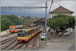 Bis zur Realisierung der Stromsystemumstellung und besonders der Umbauarbeiten in Chavornay sind bei der TRAVYS / OC zwei Be 4/8 (GT8-100D/2S) im Einsatz. Das Bild zeigt den aus Chavornay in Orbe ankommenden Be 4/8 003 (94 80 0450 003-9). Im Hintergrund der defekte Stadler Be 2/2 14. 

15. August 2022