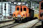 RhB Ge 2/2 Nr.161 mit Aussichtswagen in Poschiavo im August 1989.