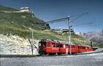 RhB ABe 4/4 Nr.44 und Nr.47 in Alp Grüm im August 1990.