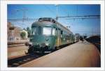 Der Gleichstrom BDe 4/4 Pendelzug wartet in Gen�ve auf eine Fahrt nach La Plaine.