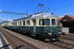 Triebwagen EBT 201 schiebt ein Extrazug aus Burgdorf aus nach Konolfingen am 17 Mai 2025 w�hrend das Spektakel  150 Jahre Emmentalbahn .