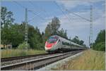 Kurz vor Hergatz ist ein SBB RABe 503 als EC 97 von Zürich nach München unterwegs.