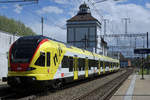 SBB: Regio Biel-Solothurn mit RABe 521 017  Muttenz  anlässlich der Bahnhofausfahrt Solothurn-West am 30.
