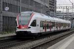 Am grauen 22 März 2017 treft SBB 523 007 in Muttenz ein.