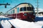 SBB-HISTORIC: Im Zusammenhang mit einer Gedenkfeier zur Bourbaki Armee fuhr der RAe 1053 mit geladenen Gästen durch den Neuenburger Jura nach Pontarlier, wo dieser besondere Anlass stattfand.