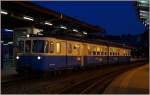 Der MOB ABDe 8/8 4004  Fribourg  wartet in Montreux auf die Abfahrt nach Zweisimmen.
