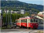 Die von Frank angesprochenen interessanten Sachen auf Christines Panoramabild des Bahnhofs von Vevey aus der N�he betrachtet: Der Gep�cktriebwagen BDeh 2/4 Nr.