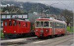 CEV HGe 2/2 N° 1 (Baujahr 1911) und BDeh 2/4 74 (Baujahr 1970) in Blonay.