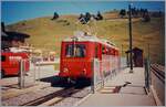 Im nicht sehr üppigen BVB Archiv gefunden: Ein BVB BDeh 2/4  Flèche  (es könnte der Beh 2/4 25 sein) ist als Regionalzug auf der Gipfelstation angekommen. 

Analogbild vom September 1994