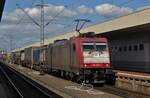 Vorbei sind die Tage von Croossrail TRAXXen -am 14 September 2011 steht Crossrail 185 593 in Basel Badischer Bahnhof mit ein KLV abfahrtbereit in die Schweiz.