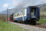 Verein Pacific 01 202.
Nachdem die Trieb- und Kuppelstangen der 01 202 aus Meiningen zur�ck und wieder montiert sind, fand am 22. April 2021 die geplante Probefahrt rund um den Bielersee statt.
Der Testzug bestand zus�tzlich aus der Re 4/4 l 10009, ehemals SBB und einem BD, ehemals BLS.
Bei Cressier.
Foto: Walter Ruetsch