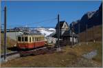 Der JB BDhe 2/4 209 mit einem Arbeitzug zwischen der Kleinen Scheidegg und dem Eigergletscher.