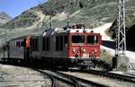 RhB Gem 4/4 Nr.802 in Bernina Hospiz im August 1990.
