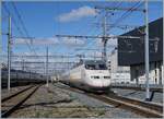 Der RENFE AVE 100 221-1 (9 6 71 9-100 221-1) erreicht zur Bereitstellung vom (ehemaligen) Bahnhof Lyon Brottaux, wo der Zug kurzzeitig abgestellt war, den Bahnhof Lyon Part Dieu.
Der RENFE AVE 100 122 wird als AVE 9742 nach Barcelona Sants fahren.

13. März 20214